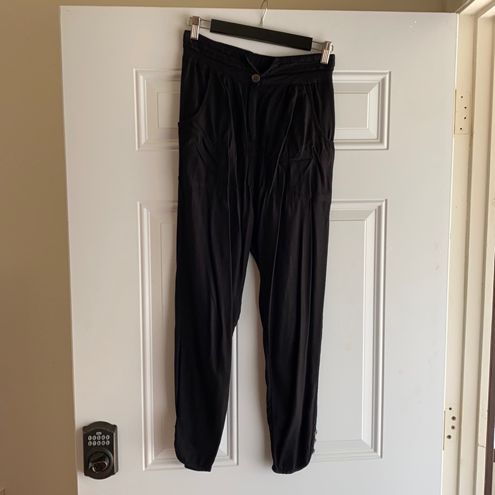 High waisted black trousers